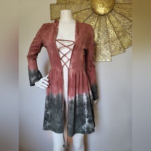 Earthy Tye dye hooded cape dress